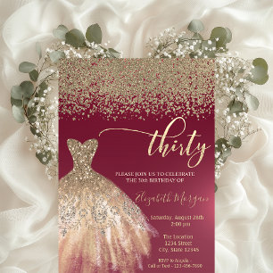 Convites Diamantes Dourados, aniversário de 30 anos de Borg