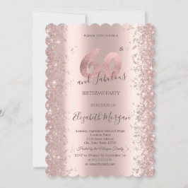 Convites Diamantes Dourados do Sparkle, rosa, 60º Aniversár