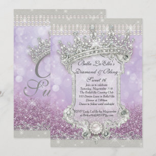 Convites Diamantes e Bling Sweet 16 Quince Invtions