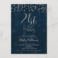 Diamantes e Faux Silver aniversário de 21 anos