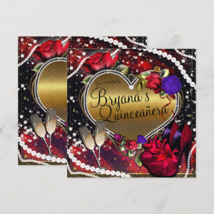 Convites Diamantes Pérolas Coração Saltos Altos Quinceañera