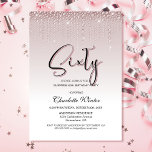 Convites Diamantes Rosa Glamorosos Surpresa 60º Aniversário<br><div class="desc">Organize sua surpresa de 60 anos e convide seus amigos e entes queridos com este glamouroso convite de aniversário de diamantes rosa.</div>