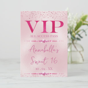 Convites Diamantes Rosa Glamourosos VIP