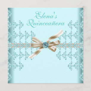 Convites Diamantes Turquesa Azul Turquesa Quinceanera