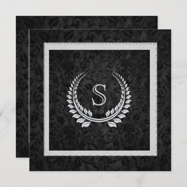 Convites Diamond Design on Damask (Frente/Verso)