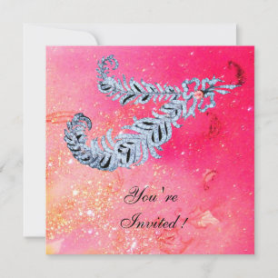 Convites DIAMOND FEATHERS, faíscas cor-de-rosa