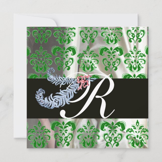 CONVITES DIAMOND FEATHTHERS VEREN WHITE SILK MONOGRAM (Frente)