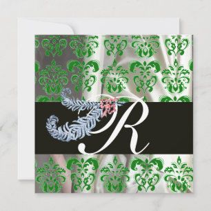 CONVITES DIAMOND FEATHTHERS VEREN WHITE SILK MONOGRAM