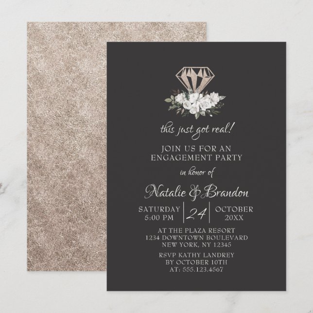 Convites Diamond Gem Isto Acabou De Ficar Muito Festa de no (Frente/Verso)