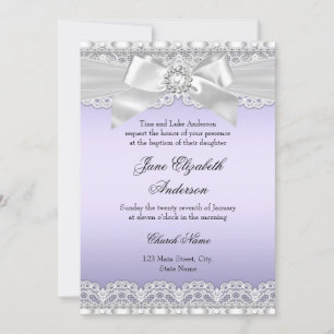 Convites Diamond Lace & Arco Purple Baptism Convide