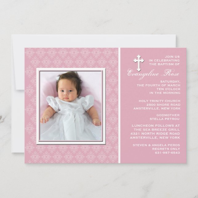 Convites Diamond Lace Photo Invitation (Frente)