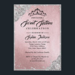 Convites Diamond Lace Sparkle Pink Silver Doce Dezesseis<br><div class="desc">Mais elegantes 16 convites na Loja Little Bayleigh</div>