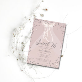 Convites Diamond Pearl Princesa Ruffle Vestido Doce Doce 16