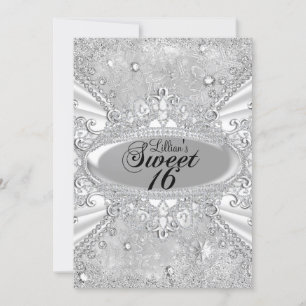 Convites Diamond Snowflake Inverno Terra Encantada Doce 16