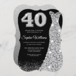 Convites Diamond Sparkle aniversário de 40 anos do partido<br><div class="desc">Diamond Sparkle Dress aniversário de 40 anos do Partido Negra Variações de Convite para o convite e itens correspondentes na nossa loja</div>