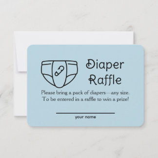 Convites Diaper Raffle Baby Boy Blue Shower Enclosure Card