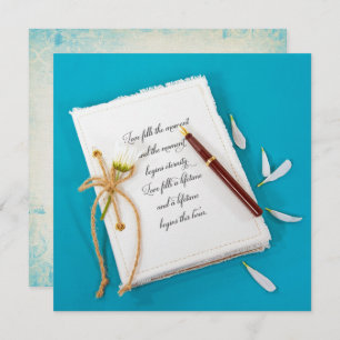 Convites diário de casamento com margarida e caneta