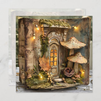 Convites Diário De Cobras De Livro De Cogumelos Cottagecore