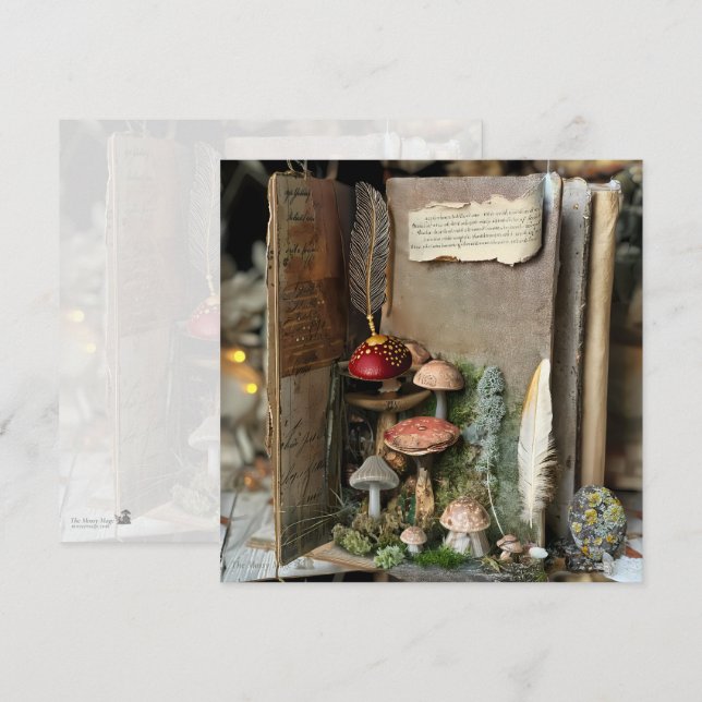Convites Diário Mossy Scrapbook Cottagecore (Frente/Verso)