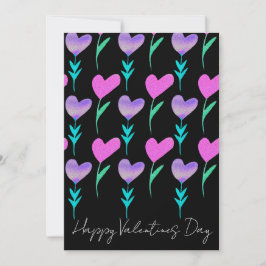 Convites Dias de os namorados com Padrões de Flor de Coraçã