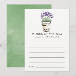 Convites Dicas de Chá de Noiva de Aquarela Lavanda