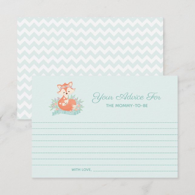 Convites Dicas de Chuvada de Bebê para Menino de Mãe e Bebê (Frente/Verso)