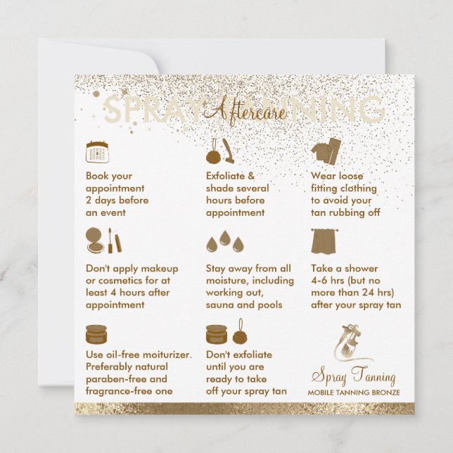 Convites Dicas de instruções para cuidados pós-tratamento c (Verso)