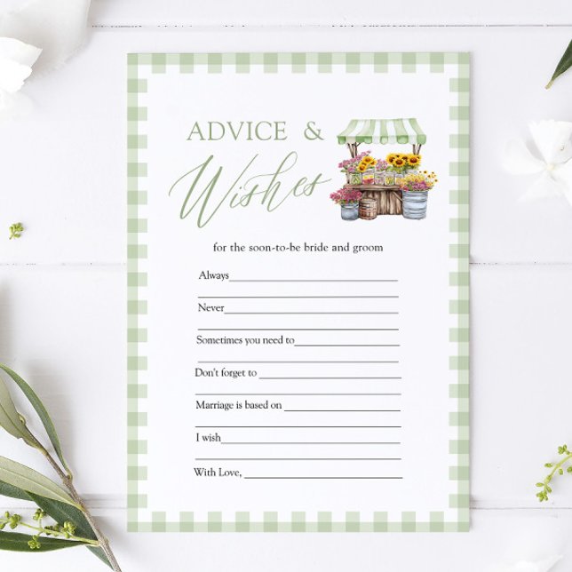Convites Dicas e Desejos em Verde Oliva Jogo de Chá de Noiv (Sage Green Advice and Wishes Bridal Shower Game)