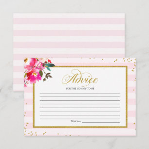 Convites Dicas para Mamãe de Rosa Floral Chá de Bebê