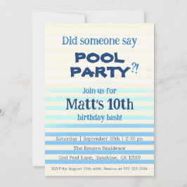 Convites Did Someone Say Pool Party?! Birthday Invitation