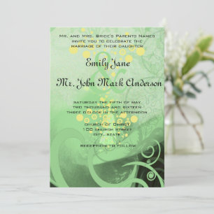 Convites Die Cut Green Calla Lily Wedding