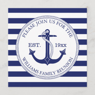 Convites Diferenças Náuticas De Âncora Da Reunião Familiar