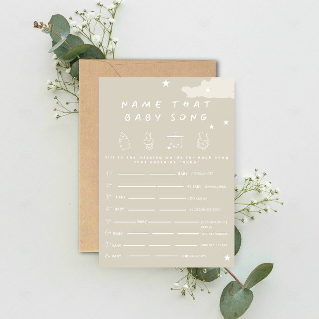 Convites Diga a essa canção de bebê Gam mínima de chá de fr (Criador carregado)