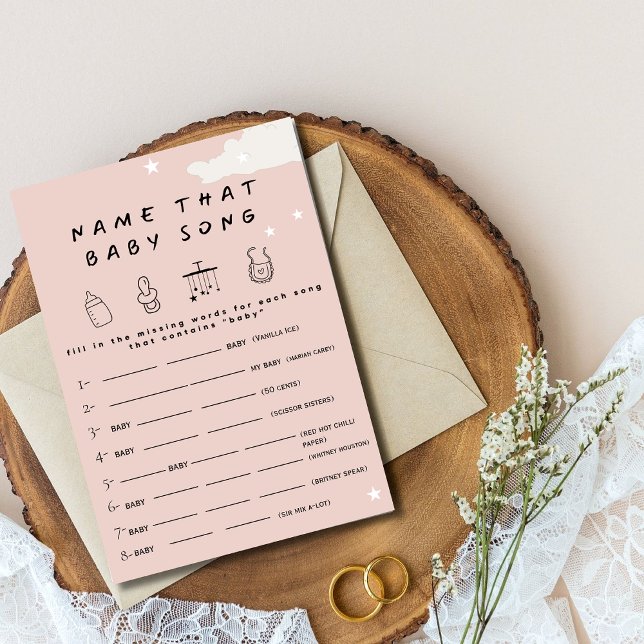 Convites Diga a essa canção de bebê Jogo de chá de fraldas  (Criador carregado)