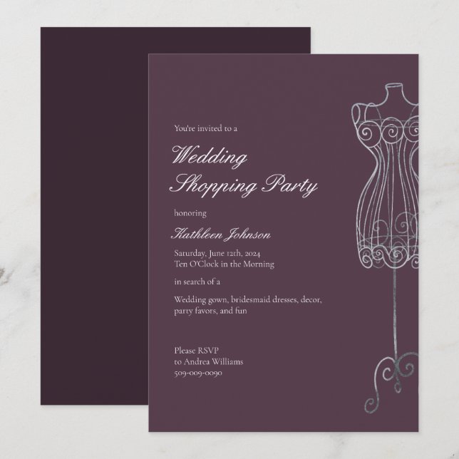 Convites Diga sim ao Partido Compro de Bridesmaid do Vestid (Frente/Verso)