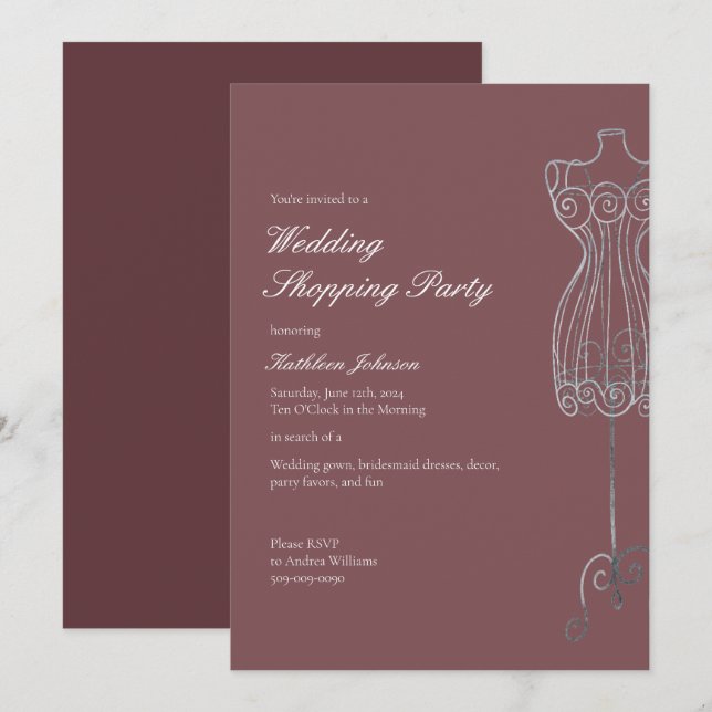 Convites Diga sim ao Partido Compro de Bridesmaid do Vestid (Frente/Verso)