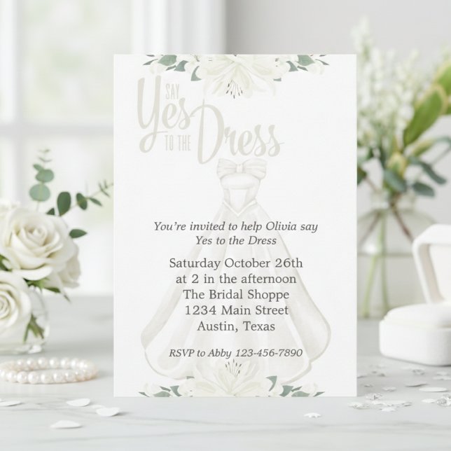 Convites Diga Sim Ao Vestido Bridal (Say Yes To The Dress Bridal Invitation)