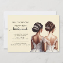 Diga Sim Proposta de Bridesmaid Afro-Americana