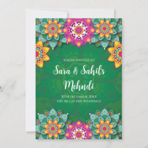 Convites digitais de Mehndi & convite de casamento