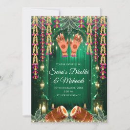 Convites digitais de Mehndi Convites Dholki, Mehnd