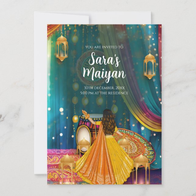 Convites digitais Maiyan como convites Pithi (Frente)