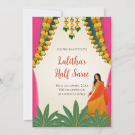 Convites digitais para função Half Saree