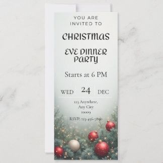 Convites Digital Christmas Eve Dinner party Invitation