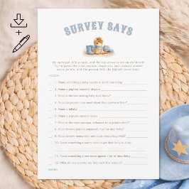 Convites Digital Cowboy Baby Shower Game Survey Says Card