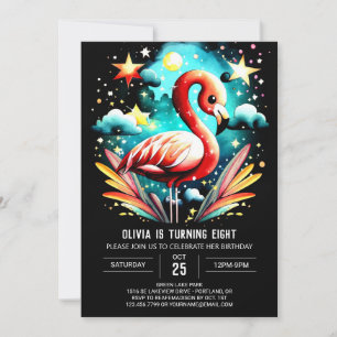 Convites Digital Flamingo Boho Birthday