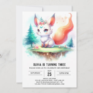 Convites Digital majestoso e entusiasmado da Fox Birthday