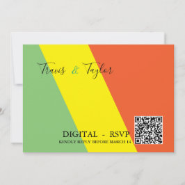 Convites DIGITAL RSVP Casamento Brilhante Cores de Verão