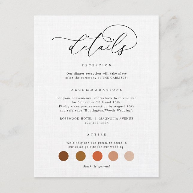 Convites DIGITAL Wedding Attire Dress Code Cards (Frente)