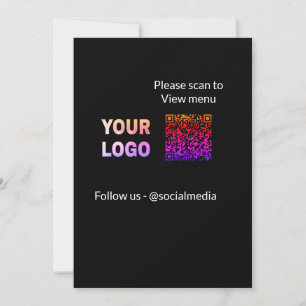 Convites Digitalizar para ver o menu hotel restaurante QR A
