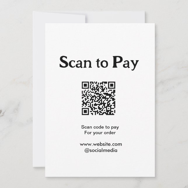 Convites Digitalize para pagar pelo código QR do pedido adi (Frente)
